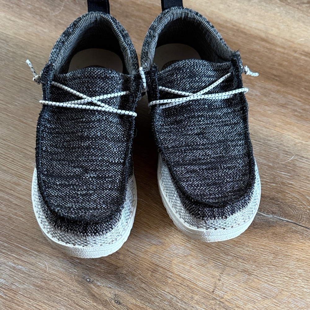 Hey Dude Black and White Moccasins Slip-On Comfort